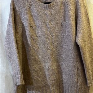 J Jill Sz LP Cable Knit Pink/Lavender heather Sweater Sporty Tunic Cozy outdoor